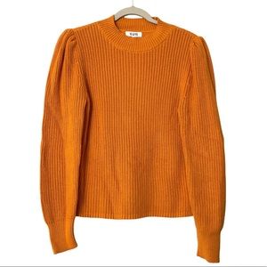 525 America Gold Pullover Crew Neck Sweater Gathered Shoulders Size Medium